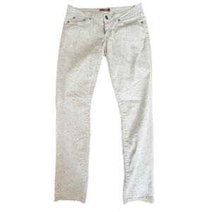 prAna Jacquard Skinny Pants Womens 6 Cream White Boho Earthy Floral Casual Indie